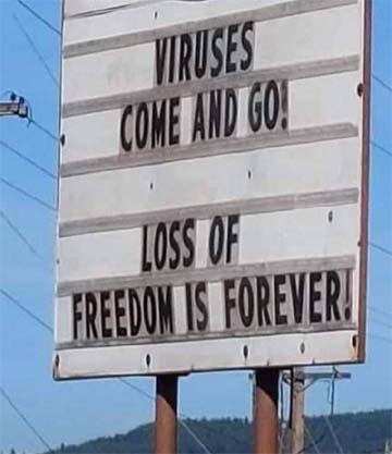 Viruses Come and Go Loss of Freedom is Forever banner