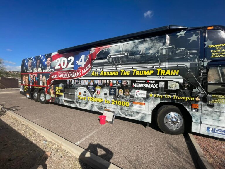 TRUMP TRAIN On The Move Again Between Powell And Cody Wyoming